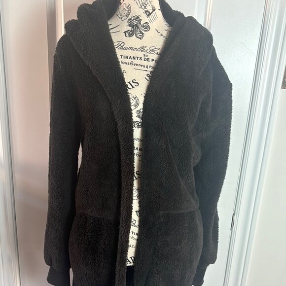 Zilcremo Black Fuzzy Jacket Size Small - Picture 4 of 9
